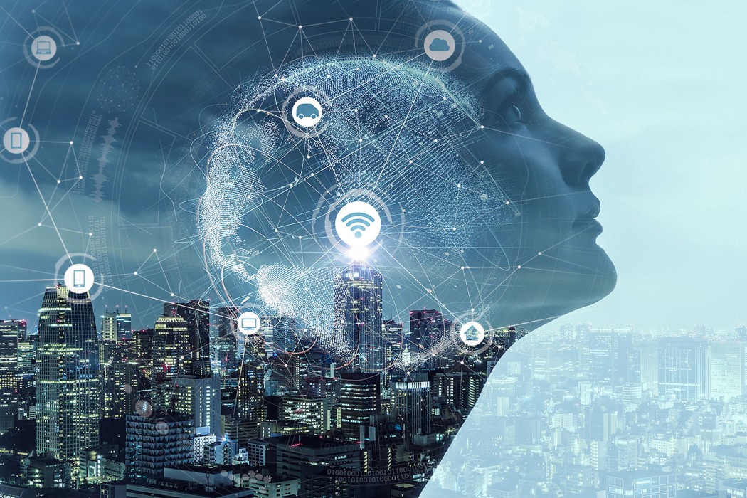 AI Assistant dashboard showing phone call automation, SMS handling, and virtual receptionist metrics for a small business